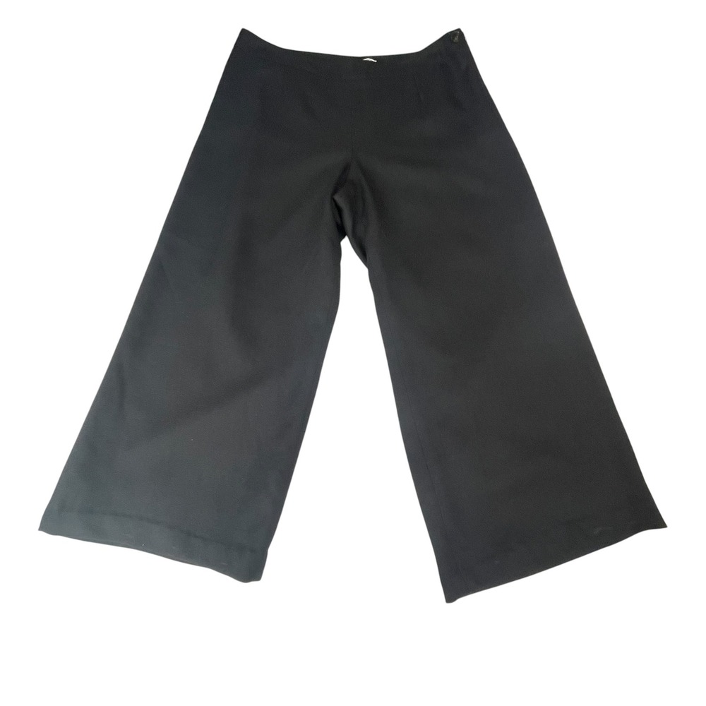 Vintage Pendleton Black 100% Virgin Wool Wide Leg Cropped Culottes Womens 12